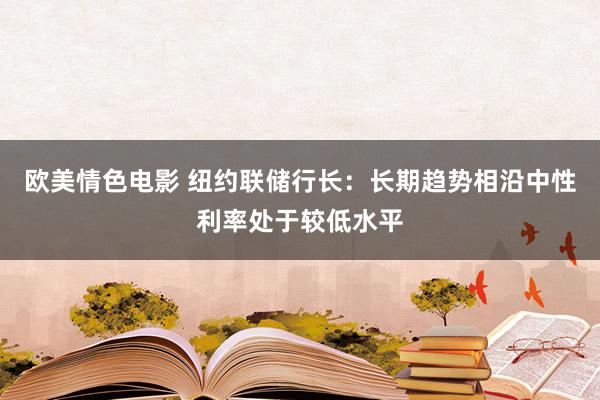 欧美情色电影 纽约联储行长：长期趋势相沿中性利率处于较低水平