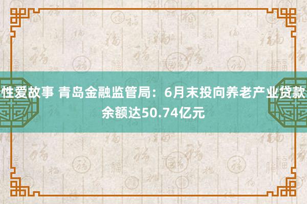 性爱故事 青岛金融监管局：6月末投向养老产业贷款余额达50.74亿元