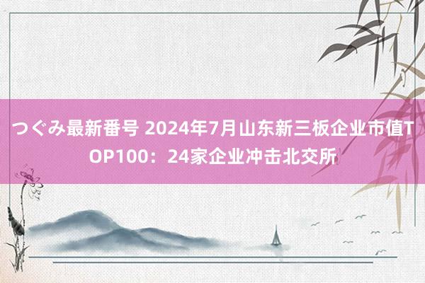 つぐみ最新番号 2024年7月山东新三板企业市值TOP100：24家企业冲击北交所