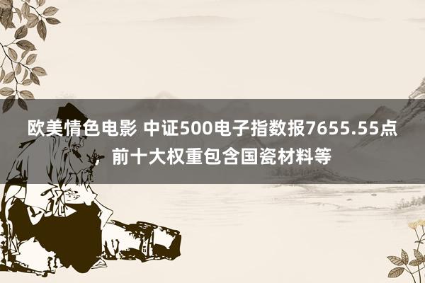 欧美情色电影 中证500电子指数报7655.55点，前十大权重包含国瓷材料等