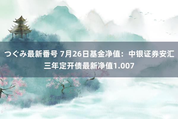 つぐみ最新番号 7月26日基金净值：中银证券安汇三年定开债最新净值1.007