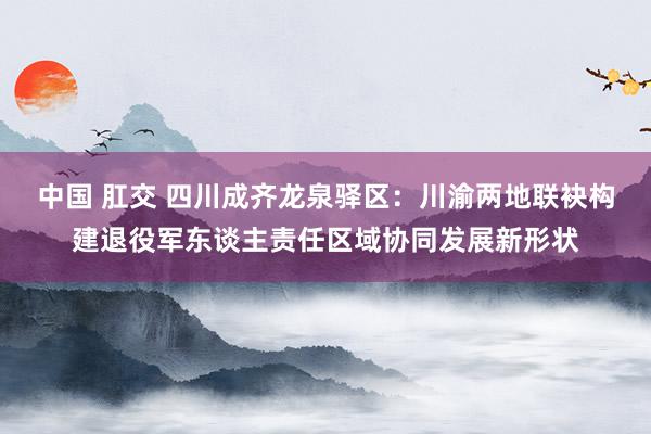 中国 肛交 四川成齐龙泉驿区：川渝两地联袂构建退役军东谈主责任区域协同发展新形状