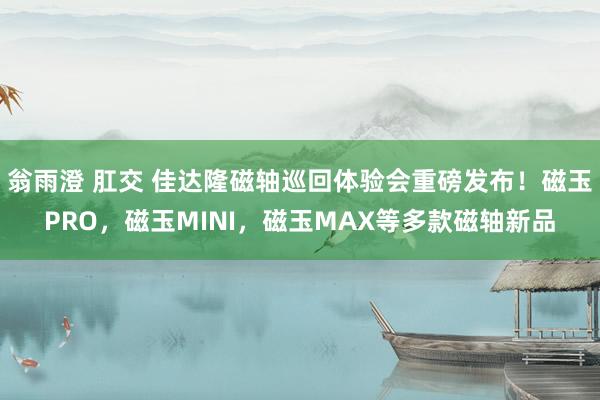 翁雨澄 肛交 佳达隆磁轴巡回体验会重磅发布！磁玉PRO，磁玉MINI，磁玉MAX等多款磁轴新品